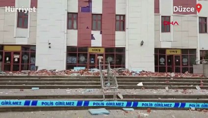 Düzce'de deprem nedeniyle binalarda hasar meydana geldi