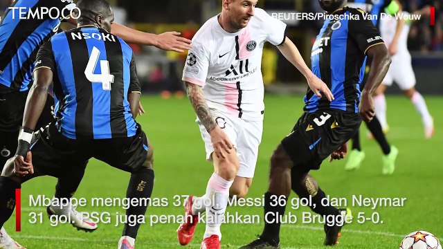 Liga Champions: Club Brugge vs PSG 1-1, Messi Starter tapi Gagal Cetak Gol