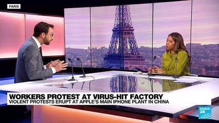 Violent protests at virus-hit, largest iPhone factory in China