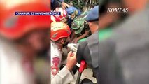 Detik-detik Penyelamatan Seorang Anak Usai Dua Hari Tertimbun Reruntuhan Gempa Cianjur