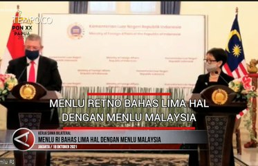 Video herunterladen: Menlu Retno Marsudi Bahas Lima Hal dengan Menlu Malaydia