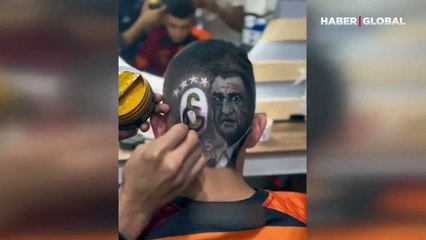 Galatasaraylı taraftar saçına Fatih Terim'i kazıttı