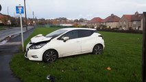 Car catches fire following reported two vehicle collision in Sunderland