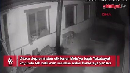 Düzce depremi Bolu'da bir evin güvenlik kamerasına yansıdı