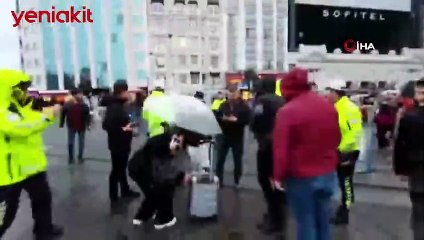 Taksim'de hareketli dakikalar! Ekipler alarma geçirdi