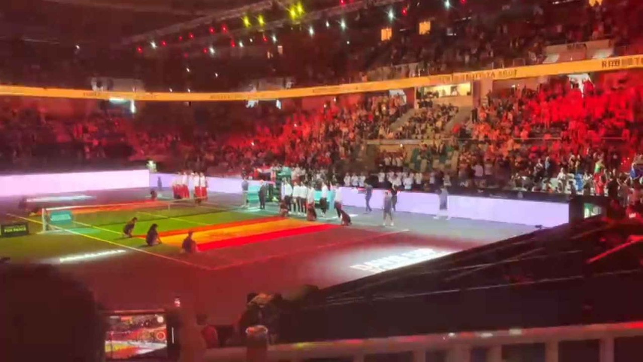 Presentación del equipo español de Copa Davis en el Martín Carpena de Málaga antes de la eliminatoria contra Croacia