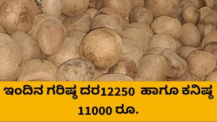 ತುಮಕೂರು; ಕೊಬ್ಬರಿ ಧಾರಣೆ, ಇಂದಿನ ಕ್ವಿಂಟಾಲ್ ಗರಿಷ್ಠ ದರ 12250 ರೂ.!