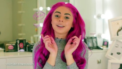 بالفيديو، سارة تصبغ شعرها بلون الفوشيا