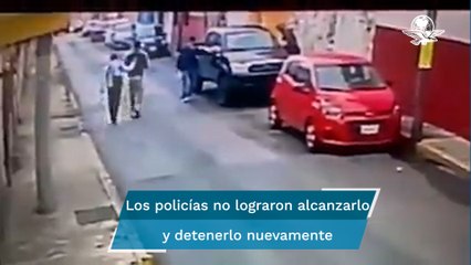 Captan momento en que detenido escapa de policías en Orizaba, Veracruz