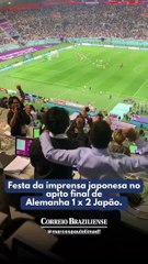 Festa dos japoneses após virada contra a Alemanha