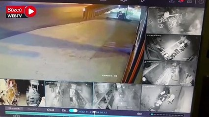 Düzce depremi güvenlik kamerasına yansıdı