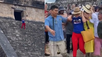 Maya piramidine çıkıp dans eden turist linç edilmek istendi