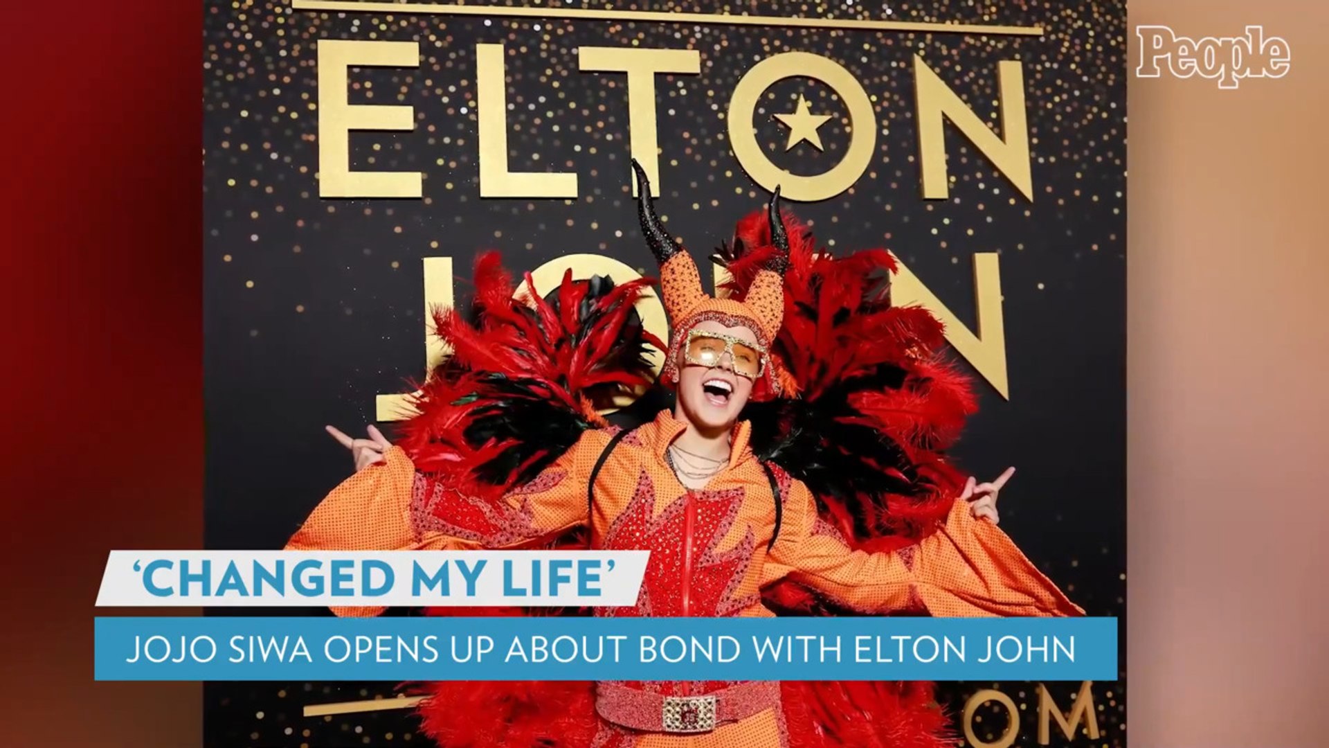 JoJo Siwa Wears Bright Orange Feather Costume In Tribute to Elton