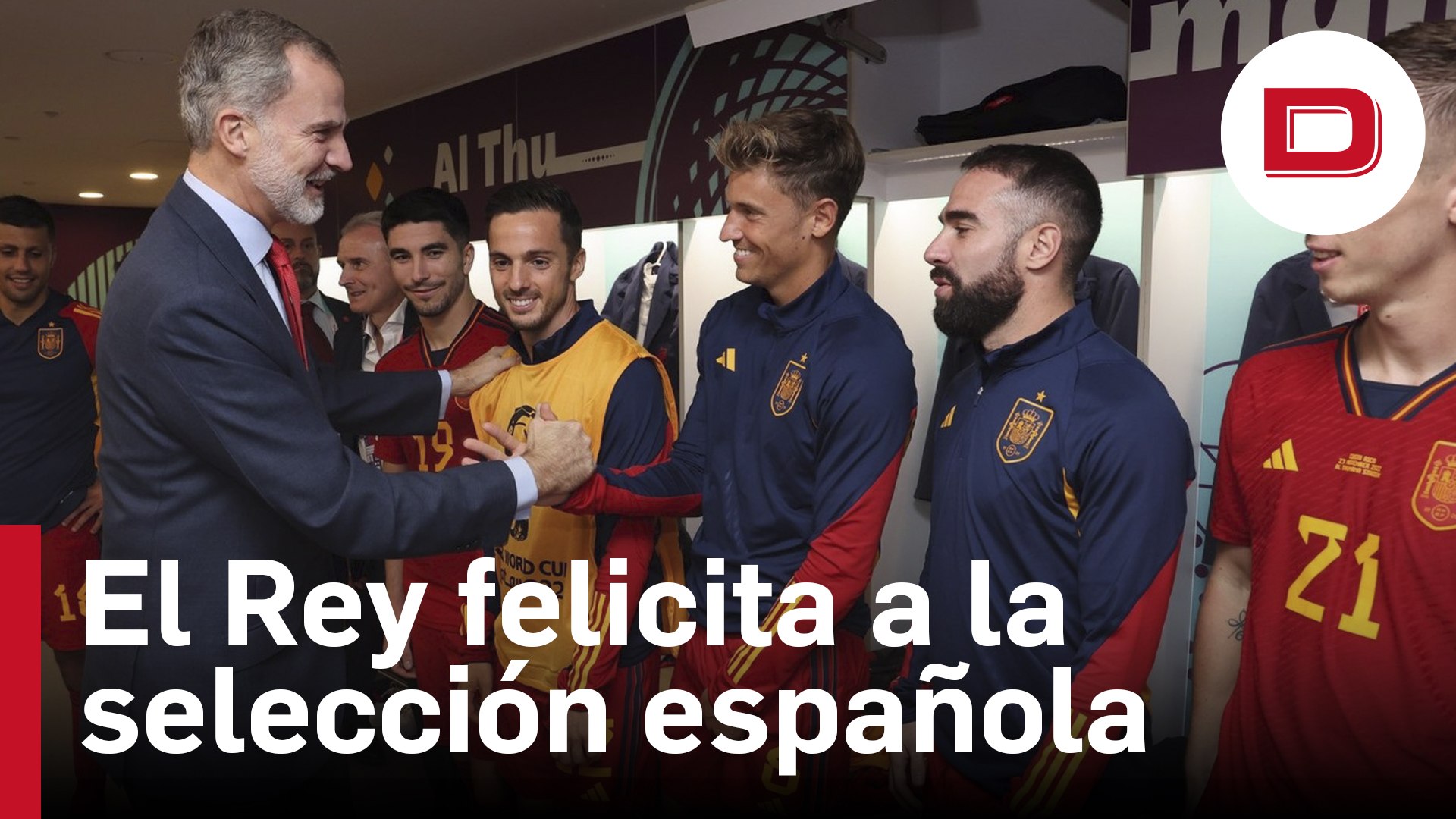 El Rey felicita a los jugadores de la selección española tras la goleada en el Mundial: «Ha sido una auténtica Vídeo
