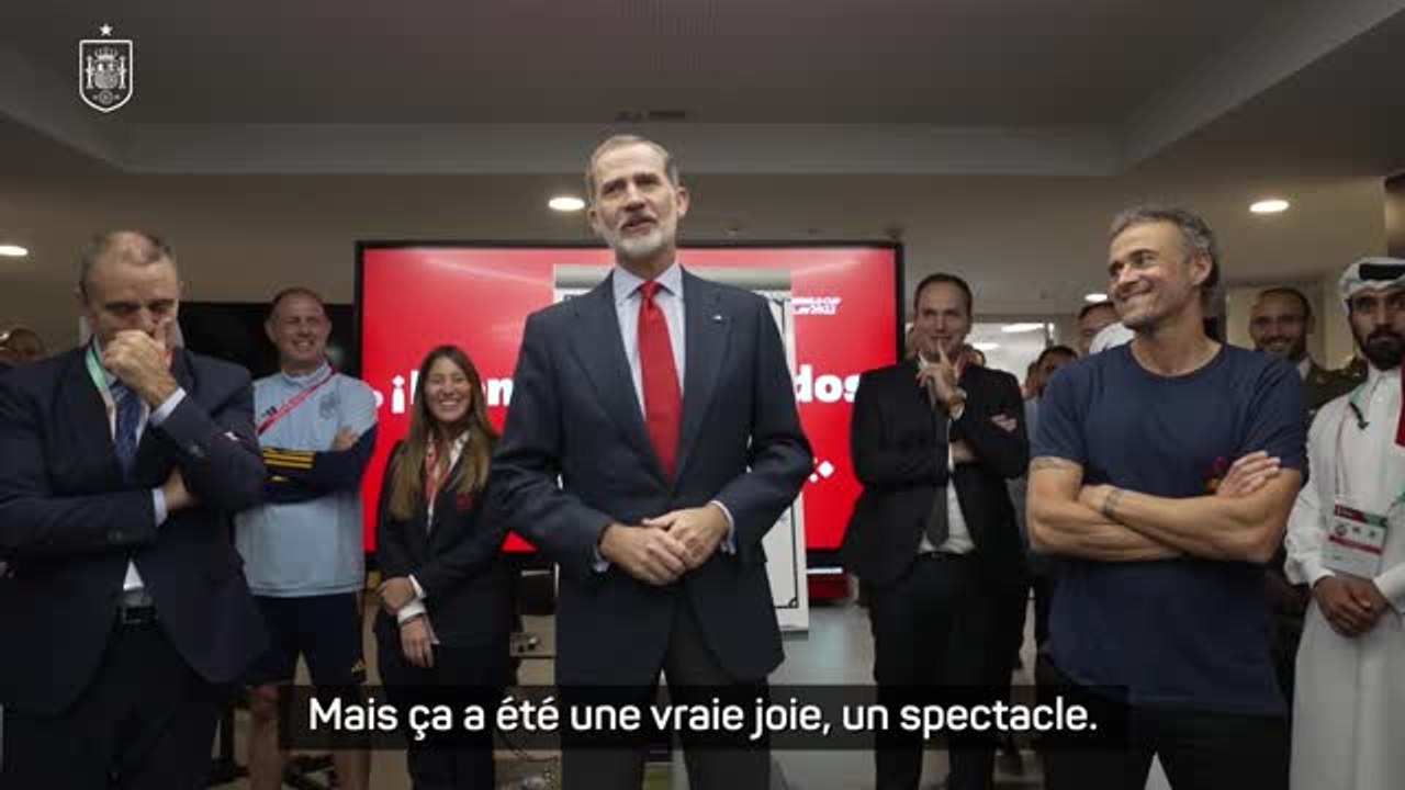 Espagne - Quand le Roi Felipe VI vient féliciter la Roja après l'énorme succès face au Costa Rica