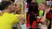 Thibaut Courtois Kisses Stunning Fiancée in the Stands after She Watches Belgium Keeper Save Penalty