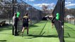 Wollondilly MP Nathaniel Smith tests out the new nets in Hill Top