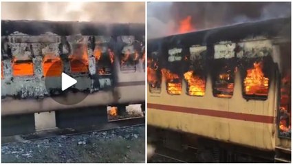 लूप लाइन से प्लेटफार्म पर लाते समय बैतूल पैसेंजर ट्रेन में लगी आग, 3 डिब्बे जलकर हुए खाक