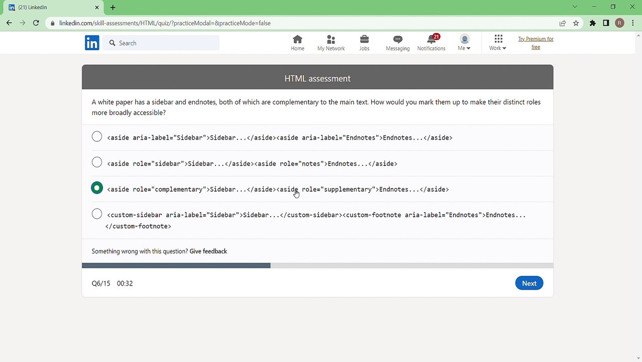 Linkedin HTML Assessment Answers 2024 | Linkedin Quiz Answers - video ...