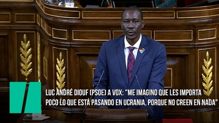 Luc André Diouf (PSOE) a Vox: "Me imagino que les importa poco lo que está pasando en Ucrania, porque no creen en nada"