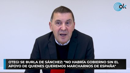 Otegi se burla de Sánchez: "No habría Gobierno sin el apoyo de quienes queremos marcharnos de España"