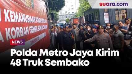 Polda Metro Jaya Kirim Bantuan 48 Truk Berisi Sembako hingga Perlengkapan Ibadah ke Cianjur 