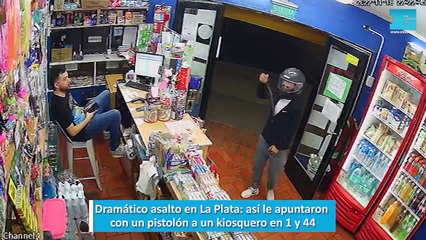 Dramático asalto en La Plata, así le apuntaron con un pistolón a un kiosquero en 1 y 44