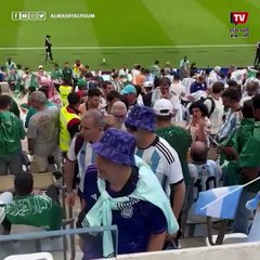 جماهير الأرجنتين تخرج حزينة من ملعب مباراة السعودية بعد الخسارة
