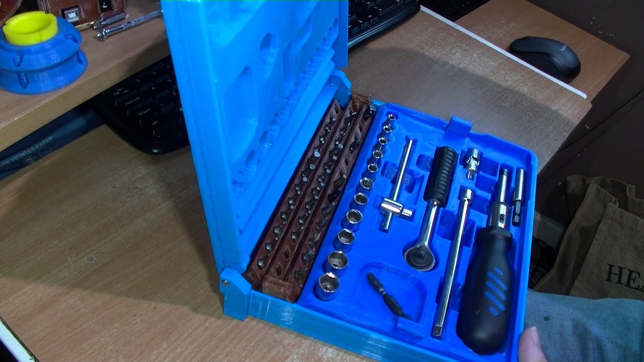6.5mm hex screwdriver bit and socket case 3D Print