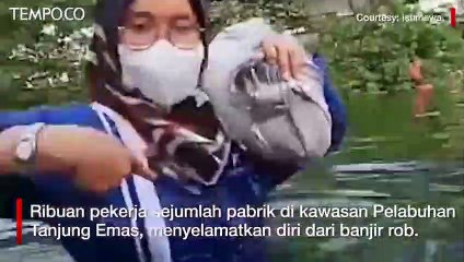 Ribuan Pekerja di Kawasan Tanjung Emas Selamatkan Diri dari Banjir Rob Semarang