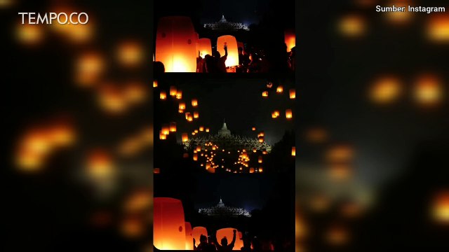 Tutup Waisak 2022, Ribuan Lampion Hiasi Langit Candi Borobudur