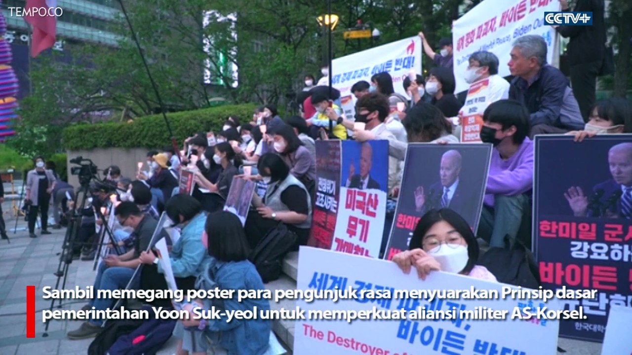 Aksi Protes Kunjungan Joe Biden ke Korea Selatan