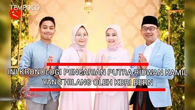 Ini Kronologi Pencarian Putra Ridwan Kamil yang Hilang Oleh KBRI Bern