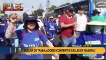 Principales calles de Trujillo invadidas de basura tras huelga de trabajadores de limpieza