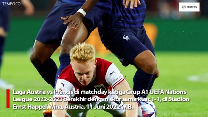 Austria vs Prancis: Seru Imbang 1-1, Gol Mbappe Jadi Penyelamat Les Bleus ⚽