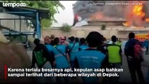 Kebakaran Pabrik di Gunung Putri, Besarnya Api Hingga Asapnya Terlihat dari Depok