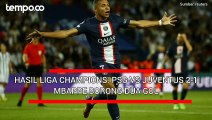 Hasil Liga Champions: PSG vs Juventus 2-1, Mbappe Borong 2 Gol