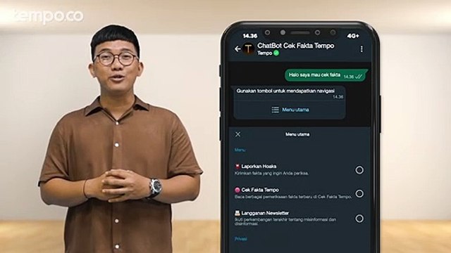 Ingin Tahu Mana yang Fakta, Mana yang Hoaks? Yuk Manfaatkan ChatBot Cek Fakta Tempo | Cek Fakta