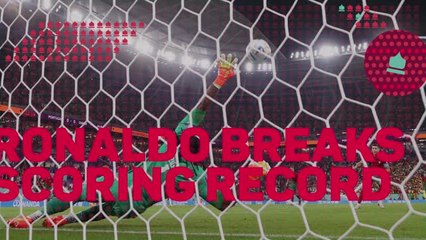 Video herunterladen: Breaking News - Cristiano Ronaldo breaks World Cup scoring record