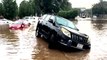 Streets submerged by heavy coastal flooding in Saudi Arabia
