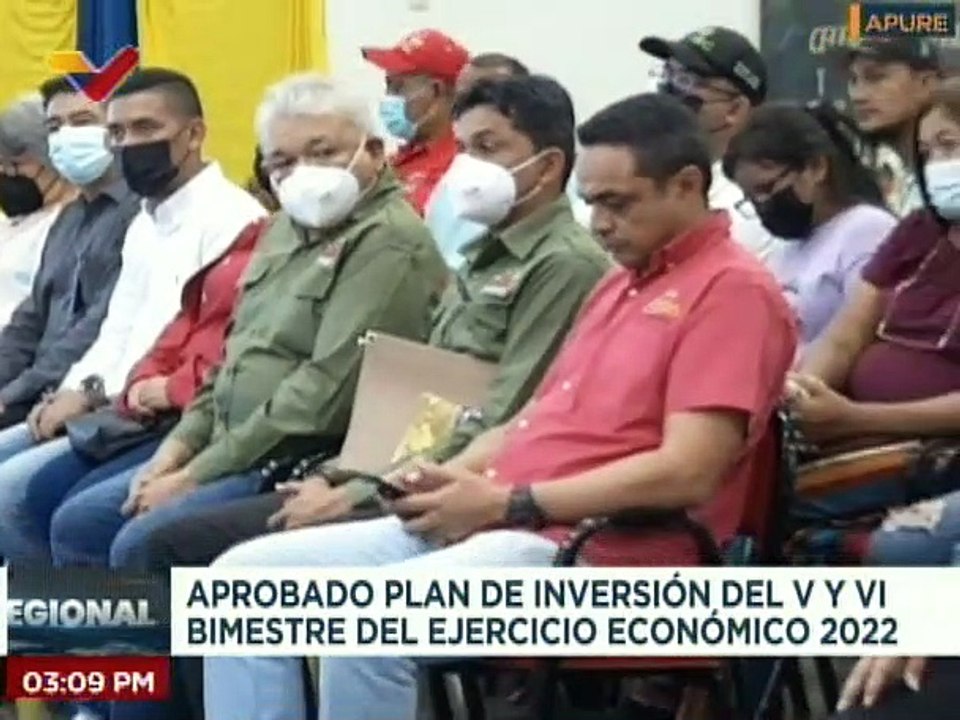 Apure | Aprueban Plan de Inversión del V y VI Bimestre del ejercicio económico 2022