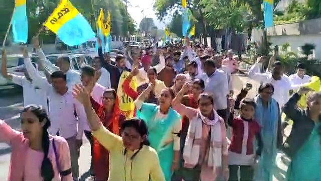नागौर के पटवारियों की रैली पहुंची धरना स्थल
