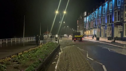 High tide on Aberystwyth promenade