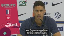 'Kylian Mbappé has evolved enormously' - Varane