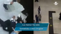 Tras caer de 15 metros en plaza comercial de Pachuca, niña de 11 años se encuentra delicada