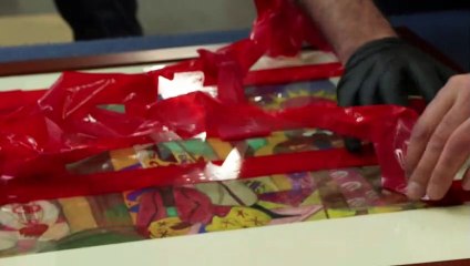 Desembalaje de las obras de arte ucranianas en el Thyssen