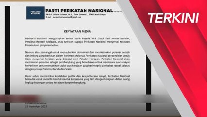 [TERKINI] PN sedia bentuk kerjasama antara kerajaan dan pembangkang