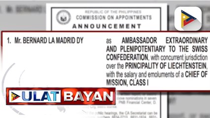 Pres. Ferdinand R. Marcos Jr., isinumite sa CA ang nominasyon ng ad interim appointment ng ilang opisyal ng DFA