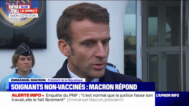 Emmanuel Macron sur la réintégration des soignants non-vaccinés: Cette décision devra être levée quand il y aura une recommandation scientifique