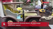 Emekli öğretmen 25 yıldır ahşap oyuncaklar yapıyor